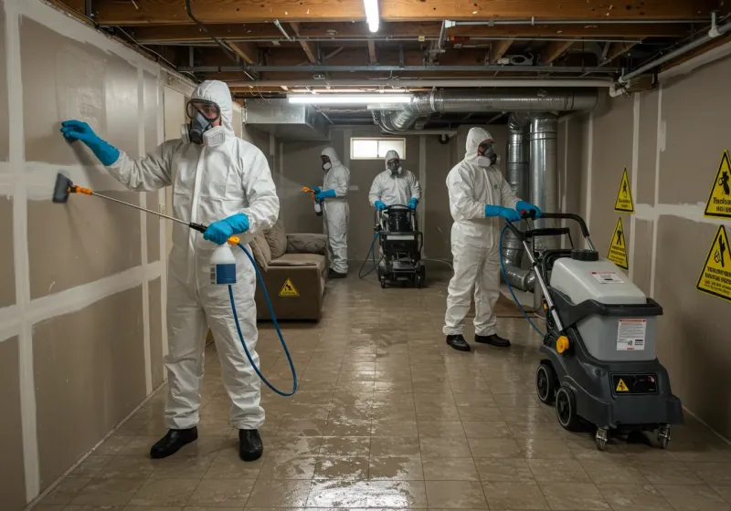 Basement Moisture Removal and Structural Drying process in Belle Isle, FL